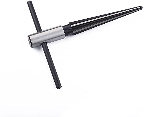 Fongmore Alesatore conico con manico a T 3/16 -5/8 (5-16 mm) Foro per perno a ponte Alesatore manuale Manico a T affusolato 6 smussato scanalato Alesatura Lavorazione del legno Utensile da taglio