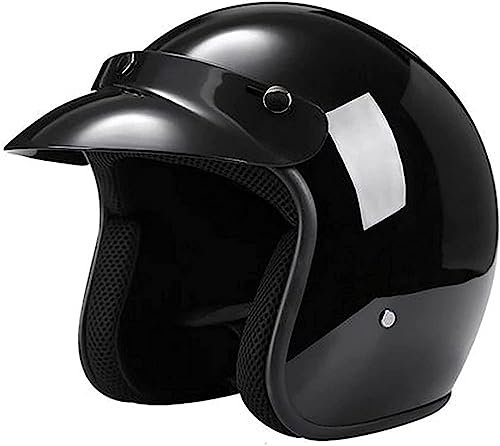 Vintage Casque Demi Jet Moto Casque RéTro Jet Casque 3/4 Casque ECE Homologué Casque Semi-Ouvert Casque Jet Urbain Casque Moto Et Scooter Compact