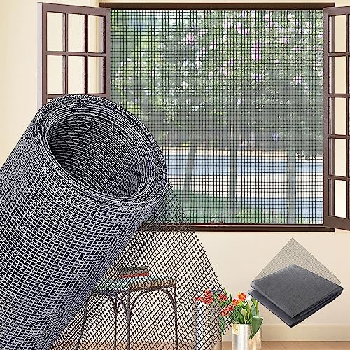 Ricambio Zanzariera a Rullo Verticale 150x1200cm, Zanzariera a Rete per Finestre Varie Misure Disponibili Zanzariere per Porte e Finestre, Grigio
