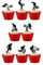 24 Stand Up BMX Bike Cycling Biking Silhouette Edible Wafer paper Cake Toppers Decorations