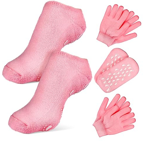 FOMIYES 2sätze Befeuchtende Spa-socken Feuchtigkeitshandschuhe Und Socken Feuchtigkeitsspendende Therapiesocken Für Füße Und Hände Fußpflegesocken Aus Atmungsaktivem Material