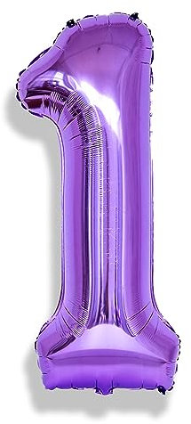 Purple Number 1 Balloon for Girls 1st Girls Birthday, 40 Inch Large Number Foil Balloons, Foil Helium for Women 31 Years Old Birthday Party Anniversary Graduation Party Decoration Kids Supplies