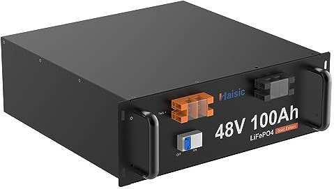 Batteria 48v 100Ah Litio, Batteria Accumulo 48V LiFePO4, con Protezione di Sicurezza BMS, 4000-15000 + cicli profondi e 10 anni di durata, Perfetta per Camper, Trailer, Solare fotovoltaico ecc.-4800Wh