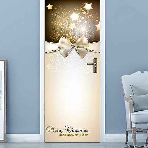 Türtapete Selbstklebend 80X200 Weihnachten Türtapete Selbstklebend Türposter,Fototapete Selbstklebend 3D Pvc Türaufkleber Diy Türbild,Türfolie Poster Tapete