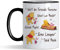 Crunchy Carrots Pooh Mug - The Pooh and Piglet Friendship Quote 11 oz Coloured Rim and Handle Ceramic Coffee Mug. (Black Rim)