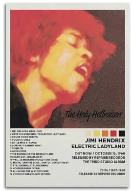 Jimi Hendrix Poster, elektrisches Ladyland-Poster, Albumcover, Poster, dekorative Malerei, Leinwand, Wandposter für Raumdekoration, ästhetische Sportlandschaft, Büro, Raumdekoration, Geschenk, 40 x 60