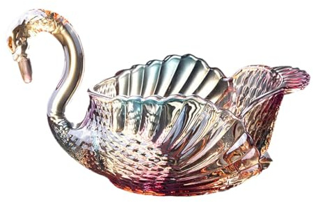 QPZK Kristallglas farbenfrohe Obstschale Schwan Dekorative Schalen für Wohnkultur und Mittelstücke, Tischmittelstücke für Esszimmer und Wohnzimmerdekor, Schlüsselschale D