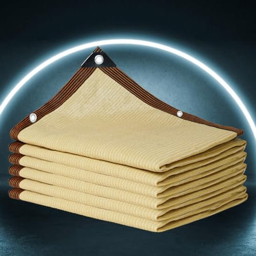 Filet Protection Solaire Voile d' ombrage Rectangulaire Voile D Ombrage Toile Pergola 3x3 Toile d’ ombrage avec œillets pour Tissu pour Pergola Filet Dombrage,beige-5x8m
