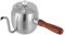 Bouilloire à café en acier inoxydable - 500 ml - Mini bouilloire à col de cygne - Portable et fine - Pour goutte à goutte - Argenté