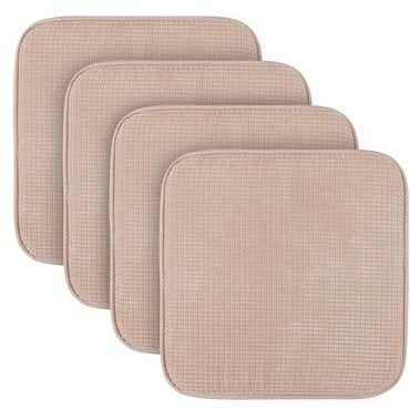 Sitzkissen (4er Pack) Stuhlkissen mit Anti Rutsch Unterseite 38cm x 38cm - Öko-Tex Zertifiziert - Sitzauflage Uni, Stuhlpolster Stuhlauflage