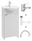.Deftrans Domodomo - Armoire de salle de bain avec lavabo - 86 x 38 x 19,6 cm - Blanc - En céramique - Meuble sur pied pour petite salle de bain Kredo avec robinet