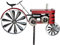 Pluuttiem Traktor-Windrad, Metall-Traktor-Gartenpfahlwagen für Gehwege, Pfade, Höfe, Rasen-Rot
