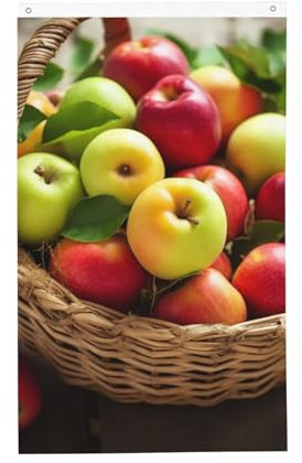 Drapeau de jardin vert jaune vert rouge fruits dans un panier 9,1 x 1,5 m drapeaux d'extérieur verticaux double face drapeau de vacances drapeau de saison avec œillets grande bannière drapeau de cour