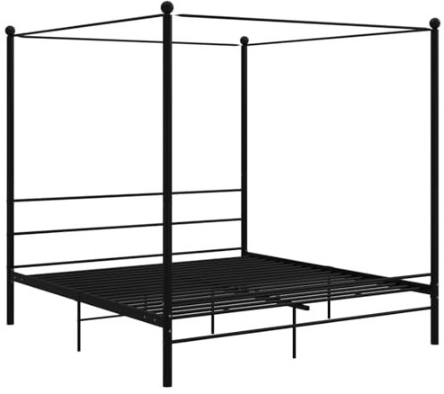 Xichuzi Himmelbett Schwarz Metall 200x200 cm, Bettrahmen, Betten, Bettgestell, Bed Frame, Jugendbett, Betten Für Teenager, Schlafzimmer Bett