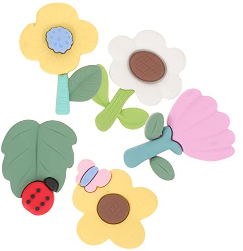Mobestech Floral Refrigerator Magnet 5pcs Decorative Rubber Magnets for Fridge Kitchen Decor Office Whiteboard