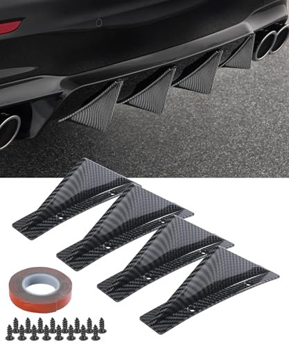 Flaconi Auto Heckspoiler,Auto Shark Heckdiffusorflossen,Auto Heckstoßstange Spoiler Diffusor,Haifischflosse Heckspoiler Heck Diffusor,Spoiler Flossenschutzdekoration (Kohlefaser)