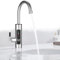 Robinet électrique en acier inoxydable - Robinet d'eau chaude et froide - Avec chauffe-eau instantané - LED rotatif à 360° - Affichage de la température - Pour cuisine, salle de bain, caravane