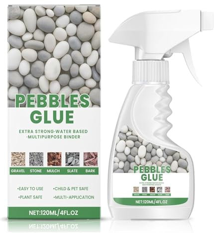 Pebble Glue, Resin Gravel Binder for Bonding Stones, Bark and Gravel on Borders, Patios and Garden Paths, Weather-Resistant Mulch Glue, Last all Seasons, Child & Pet Safe, Ready to Use (1)