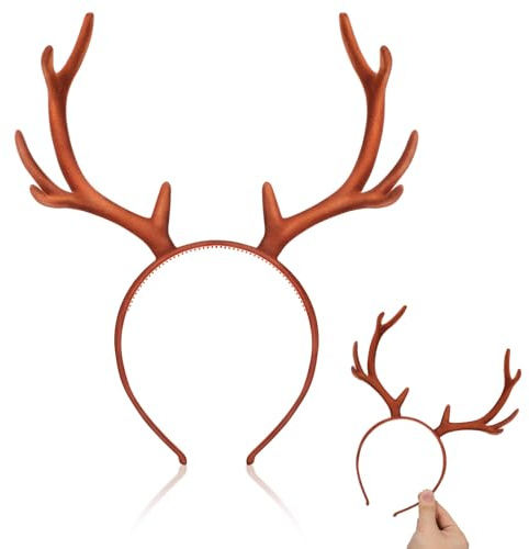 Serrage Tête de Cerf Pvc Marron pour Femmes Célébration Halloween | Bandeau à Motifs de Noël, Accessoires pour Cheveux pour Femmes, Bandeaux Clignotants pour Femmes, Bandeau Adulte