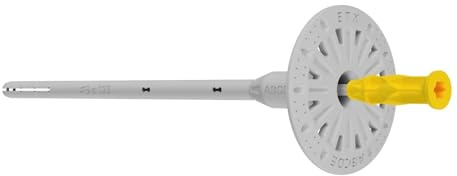 WDVS Schraubdübel mit Metalldorn 8 x 155 mm, Torx T40, thermisch entkoppelt, Dämmstoffdübel für Beton, Vollstein, Lochstein & Porenbeton, 100 Stück