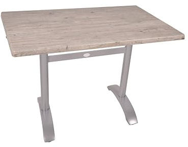 DELUKE Bistrotisch ACHE 110x70cm Rechteckig Hellbraun Holz | Cafétisch Bartisch Gartentisch Outdoor-Esstisch