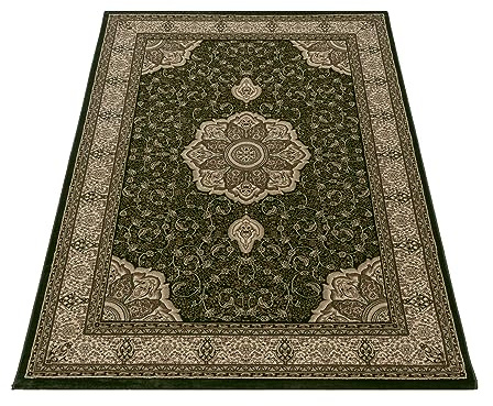 KADIMA DESIGN Designteppich Orientalisches Design Elegant Pflegeleicht Praktisch Waschbar Belastbar Strapazierfähig Grün 240x340 cm Wohnzimmer Flur Oeko-TEX Zertifiziert | Selva