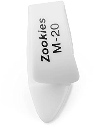 JIM DUNLOP Z9002M20 Zookies™ Thumbpicks, White, Medium 20⁰, 12/Bag