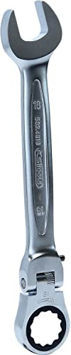 KS Tools 503.4818 GEARplus Gelenk-Ratschenringmaulschlüssel feststellbar, 18mm