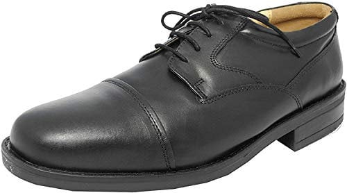 Roamers Barrett Mens Leather Full Fit Capped Brogue Shoes Black