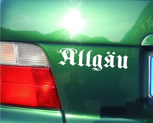 cartattoo4you® AK-01572 | ALLGÄU - Fraktur/Altdeutsche Schrift | Autoaufkleber Aufkleber Farbe weiß, in 24 Farben erhältlich, glänzend 17 x 5 cm, Premium - Qualität, Waschstrassenfest