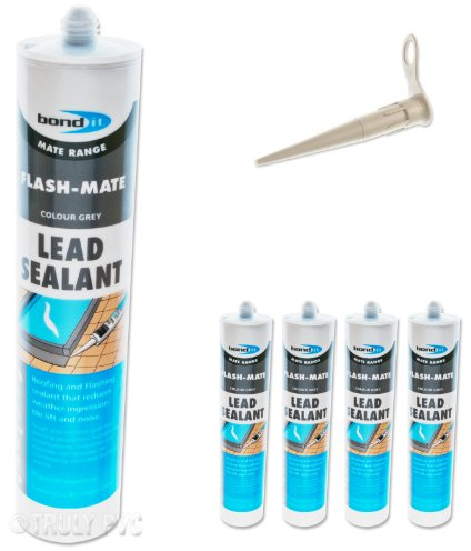 4 x Bond-It Flash-Mate Grey Flashing Silicone Lead Sealant EU3 - seals and repairs lead, leaks and flashing - saves using mortar on lead flashings.