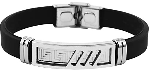 Akzent Galeb Unisex-Armband Kautschuk Edelstahl Hakenverschluss 5030070 (Design 1)