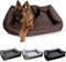 4L Textil Koko Wasserabweisendes Hundebett große Hunde Hundekorb Bezug abnehmbar und waschbar Hundekissen große Hunde Hundekörbchen Braun (120x100 cm, Braun)