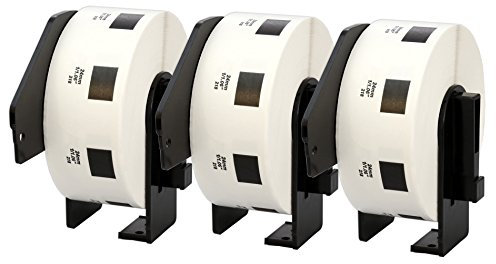 3 Rollen DK11218 DK-11218 24mm x 24mm Runde-Etiketten kompatibel für P-Touch QL-500 QL-550 QL-570 QL-700 QL-800 QL-810W QL-820NWB QL-1050 QL-1060N QL-1100 QL-1110NWB (1000 Etiketten pro Rolle)