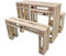 Schroth Home Pali Bierzelt Garnitur 124 x 103 x 105 cm – Festzeltgarnitur aus Holz – Sitzgarnitur im Paletten Look – 1 x Biertisch – 2 x Bierbänke aus Paletten