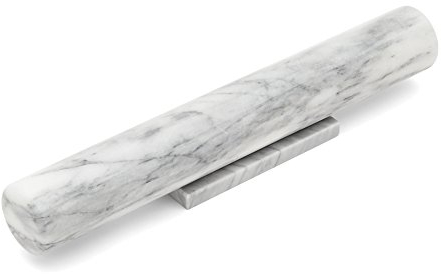 Fox Run 11711 Marble, French Rolling Pin and Base, White