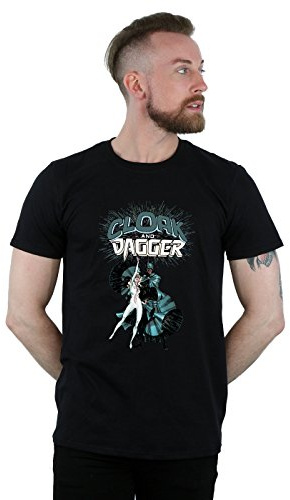 Marvel Men's Cloak and Dagger Shadow Dance T-Shirt Black Medium