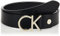Calvin Klein Damen CK ADJ.LOGO BELT 3.5CM Gürtel,, per pack Schwarz (BLACK LEATHER & LIGHT GOLD BUCKLE 910), 95|#95|#6651 (Herstellergröße: 95)