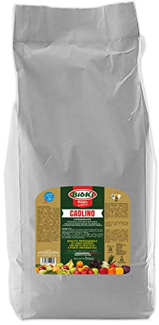 Bioki CAOLINO per Agricoltura -CORROBORANTE E POTENZIATORE delle DIFESE Naturali delle Piante - CAOLINO Polvere di Roccia Sacco da 5 kg