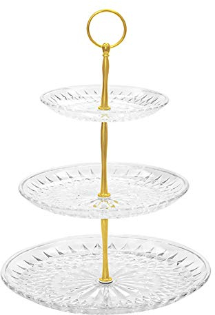 Tincogo Acrylic Clear 3-tier Cupcake Stand Cake Stand dessert stands Plate Tea Party Serving Platter display tower