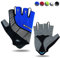Souke Sports Fahrradhandschuhe Halbfinger Herren Damen Gel Stoßdämpfung Fitness Handschuhe Atmungsaktiv Anti-Rutsch Radhandschuhe, Schwarz/blau, L