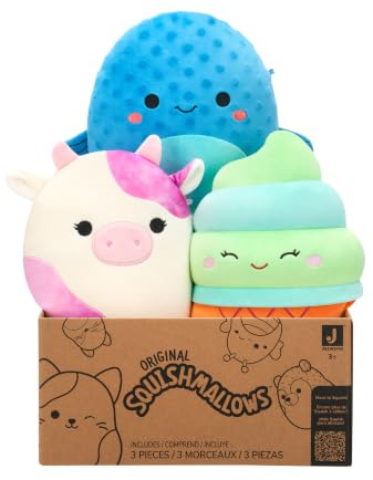 Squishmallows Original 8-Inch Mystery Pack Small-Sized Ultrasoft Plush - Styles Age 3+ Will Vary in Surprise Box That Includes Three 8-Inch Medium Original