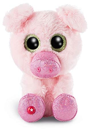 NICI 46629 GLUBSCHIS Kuscheltier Schwein Zuzumi 15cm, Flauschiges Plüschtier mit großen Glitzeraugen, süßes Stofftier für Kinder und Kuscheltierliebhaber, pink-rosa