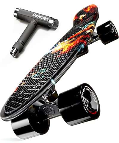Deleven Skateboard mit Skate Tool, ABEC-9 Lagern und 78PU Rädern - The Universe Collection - Für Kinder, Erwachsene, Anfänger - 56 cm