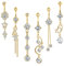 Kakonia 14G anneaux de nombril balancent pour les femmes anneaux de nombril en acier chirurgical bijoux de piercing