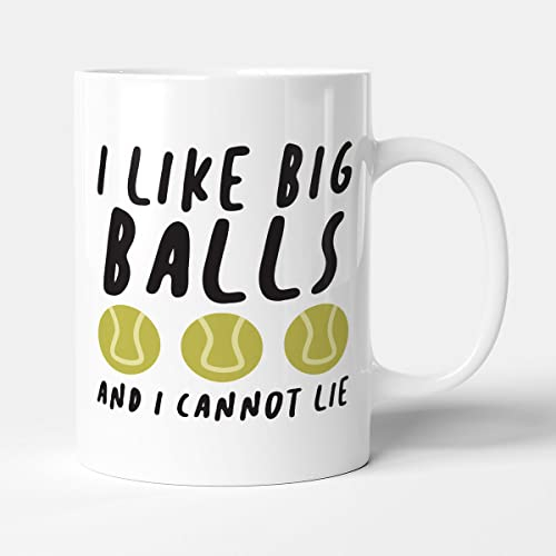 Victorian Printing Co - I Like Big Balls - Tennis Gift Mug, Ceramic, 11fl.oz.