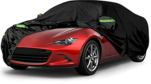 wasserdichte Autoabdeckung Kompatibel mit Mazda Miata MX-5 1998-2021, Allwetter Autoabdeckungen mit Reißverschluss für Schnee Regen Staub Hagel Schutz