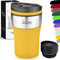 Milu Thermobecher mit Gravur - 210ml - Vatertag Muttertag personalisiert Geschenk mit Namen Ostern Weihnachten für Männer Frauen Mama Papa (Mango, 210ml (+Gravur)