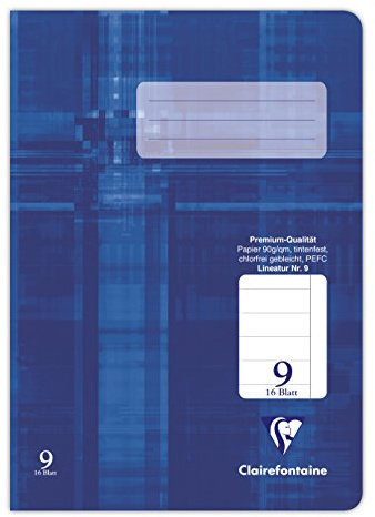 Clairefontaine 331509Cpack - Packung mit 25 Schulheften, DIN A5, 16 Blatt, 90g, liniert mit Rand, Blau, 1 Pack