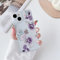 DEFBSC Compatible with iPhone 14 Plus Case, Clear Floral Flower Pattern Print Design for Girls Women Flexible Shockproof Soft TPU Bumper Protective Flower Phone Case - Purple Peony